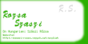 rozsa szaszi business card