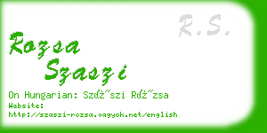 rozsa szaszi business card